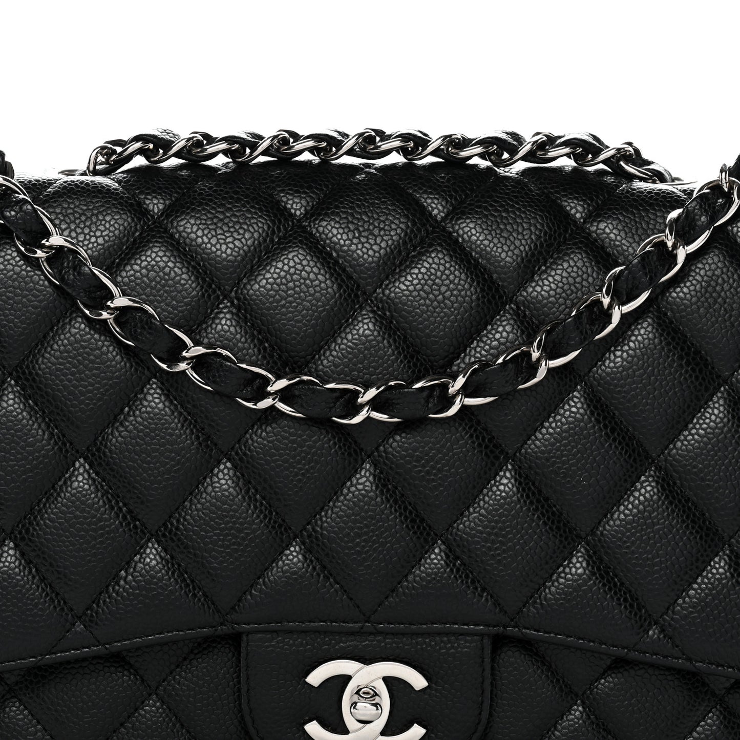 Caviar Quilted Jumbo Single Flap Black