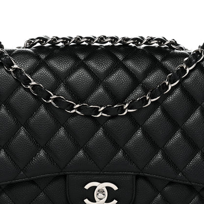 Chanel Caviar Quilted Jumbo Single Flap Black 8 of 11