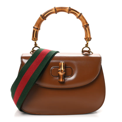 Gucci Boarded Dyana Lux Calfskin Web Medium Bamboo 1947 Top Handle Bag Brown 1 of 10