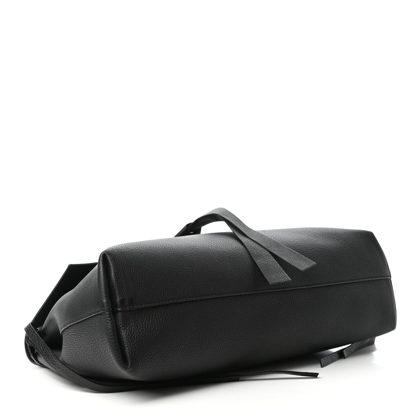 Pebbled Calfskin Large VRing Chain Shoulder Bag Black