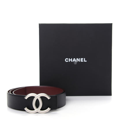 Chanel Calfskin CC Reversible Belt 85 Black Burgundy 7 of 7