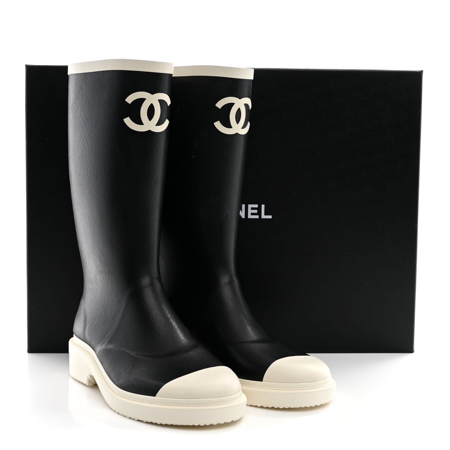 Caoutchouk CC High Boots 37 Black White