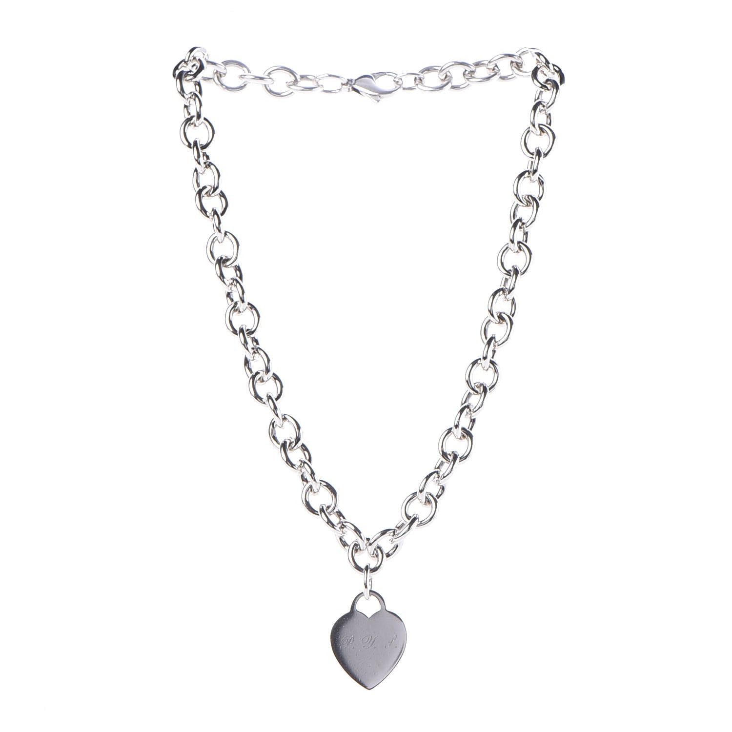 Tiffany Sterling Silver Heart Tag Necklace 3 of 6