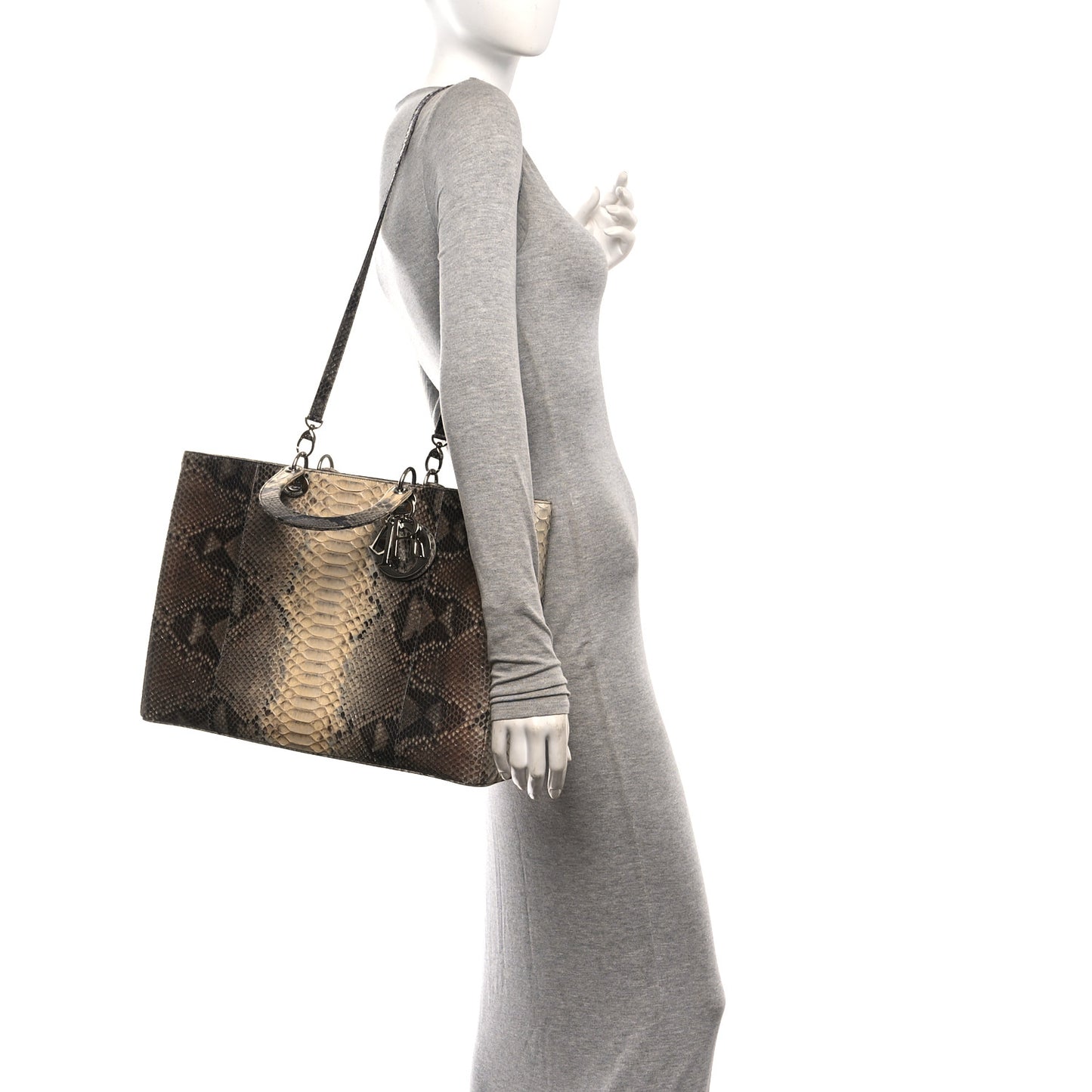 Snakeskin Extra Large Lady Dior Beige