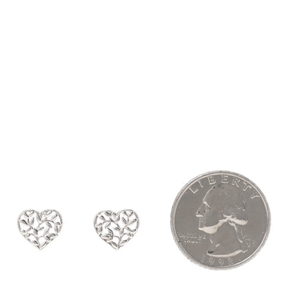 Tiffany Sterling Silver Paloma Picasso Olive Leaf Heart Earrings 2 of 6