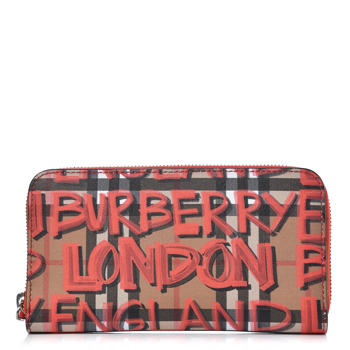 Haymarket Check Graffiti Print Zip Around Wallet Red