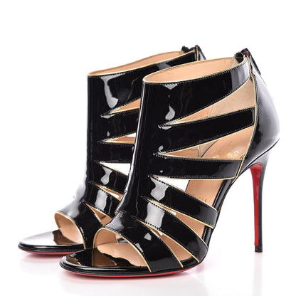 Christian Louboutin Patent Beauty K 100 Cage Sandals 37 Black 3 of 8
