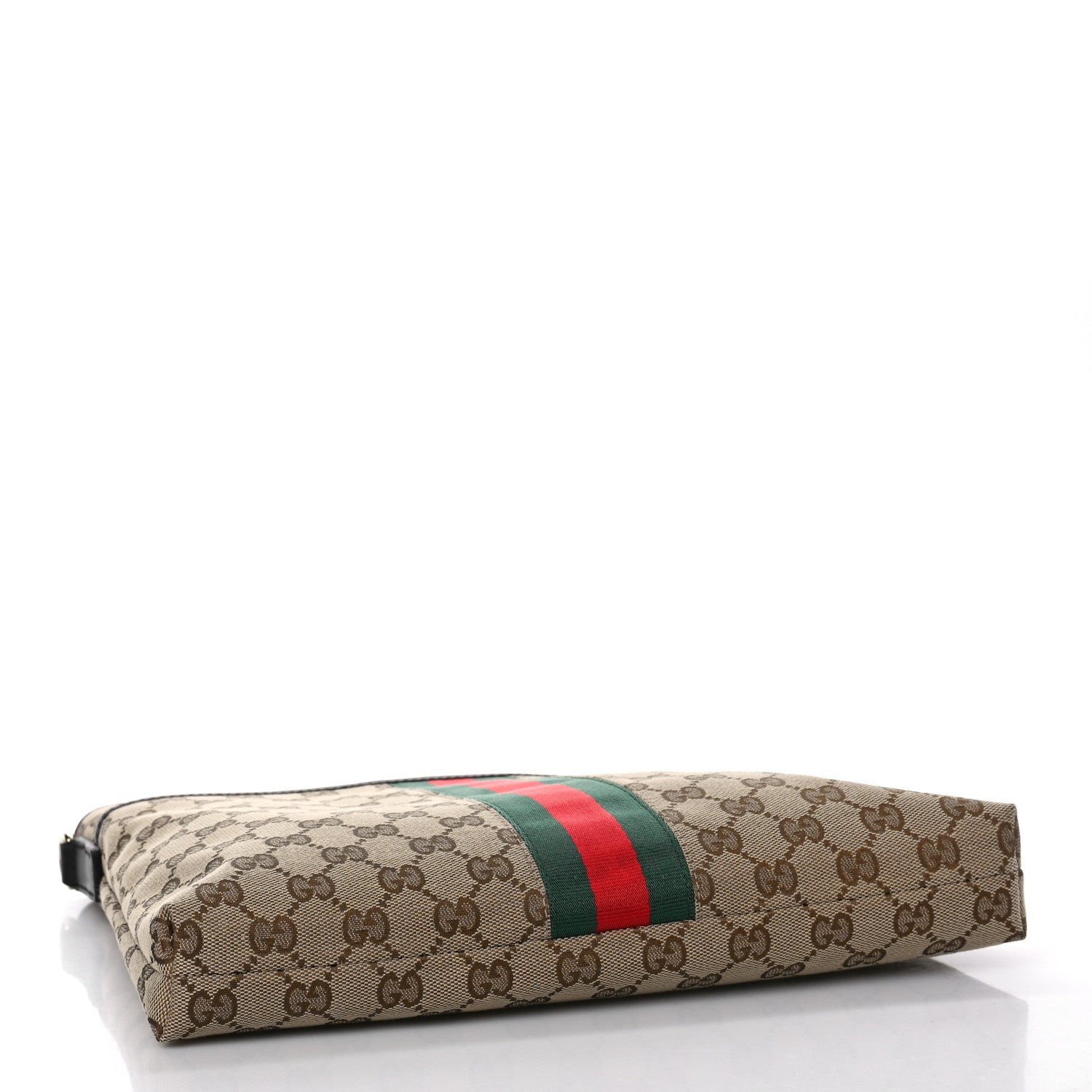 Gucci GG Monogram Web Flat Messenger Bag Black 4 of 9