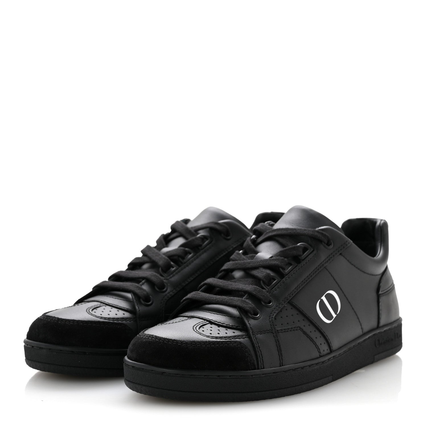 Christian Dior Calfskin Suede Logo Sneakers 36.5 Black 4 of 10
