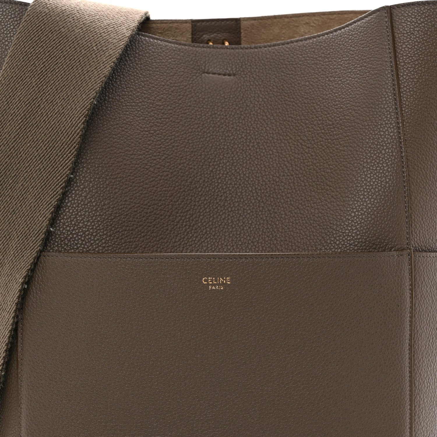 Celine Soft Grained Calfskin Sangle Bucket Bag Taupe 8 of 12