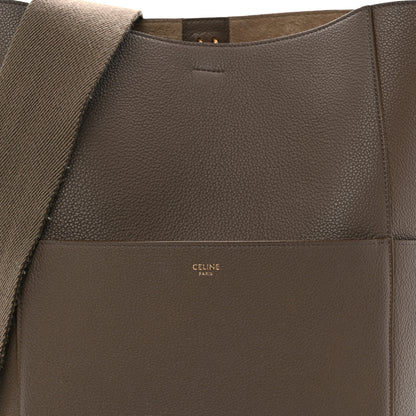 Celine Soft Grained Calfskin Sangle Bucket Bag Taupe 8 of 12