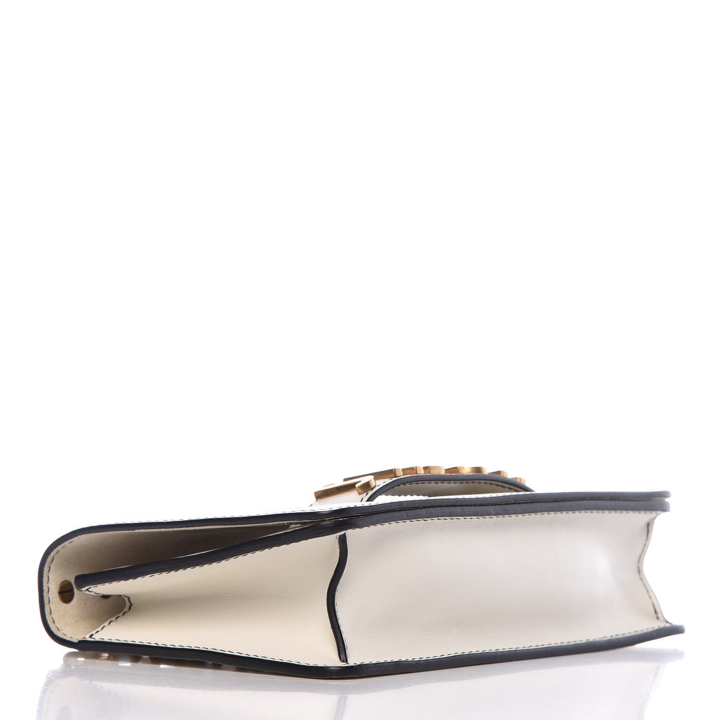 Calfskin J'Adior Chain Flap Bag Off White