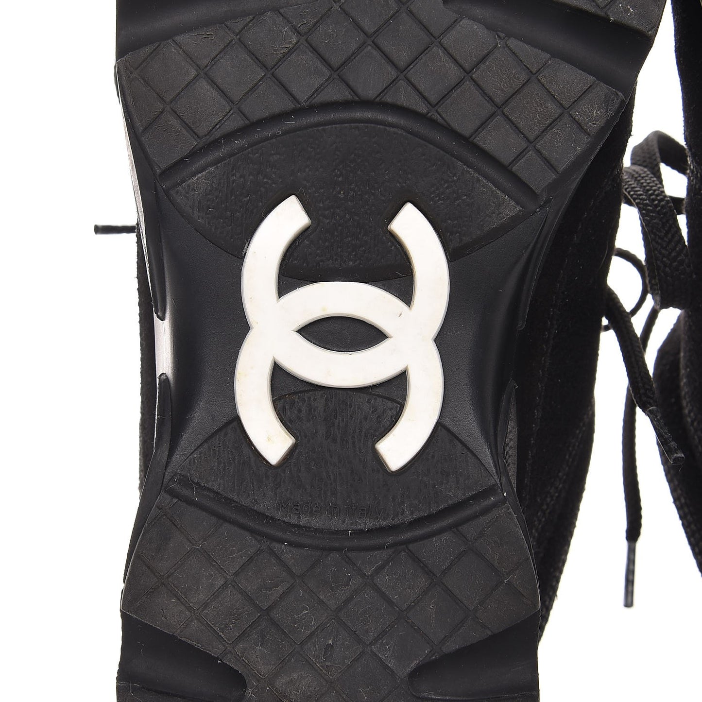 Suede Calfskin CC Sneakers 36.5 Black