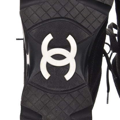 Chanel Suede Calfskin CC Sneakers 36.5 Black 8 of 10