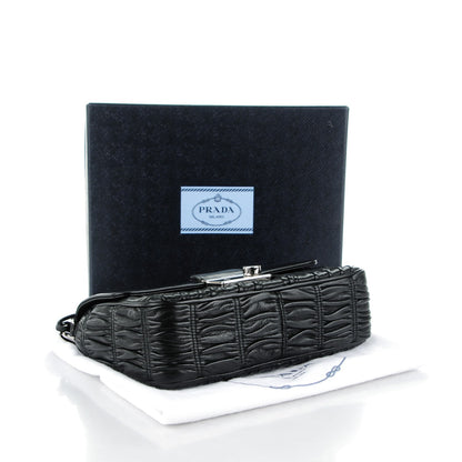 Prada Nappa Gaufre Sound Chain Flap Shoulder Bag Black 4 of 9