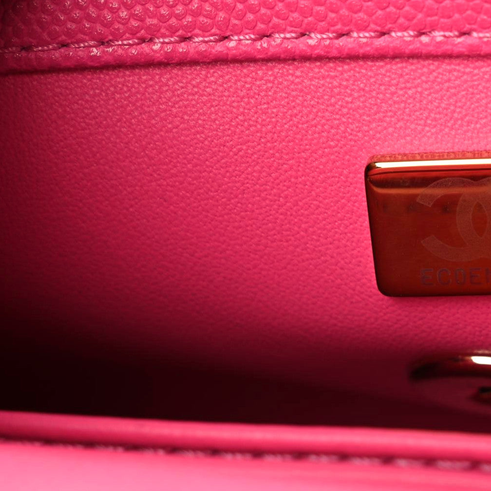 Caviar Quilted Extra Mini Coco Handle Flap Rose