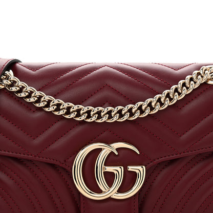 Gucci Calfskin Matelasse Small GG Marmont Shoulder Bag Rosso Ancora Red 8 of 10