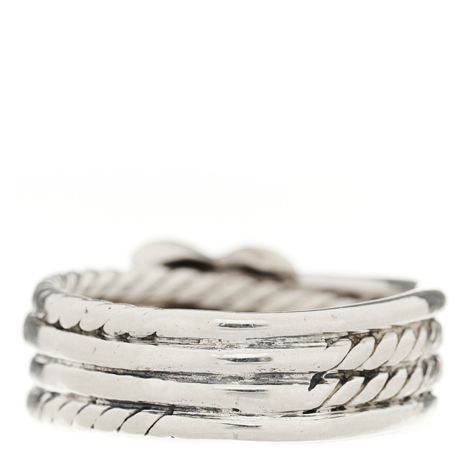 David Yurman Sterling Silver Diamond X Crossover Ring 50 5.5 2 of 3