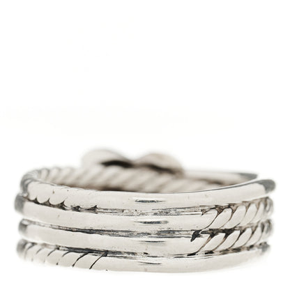 David Yurman Sterling Silver Diamond X Crossover Ring 50 5.5 2 of 3