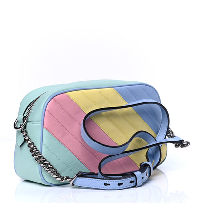 Gucci Calfskin Matelasse Diagonal Small GG Marmont Chain Shoulder Bag Multicolor Pastel 2 of 5