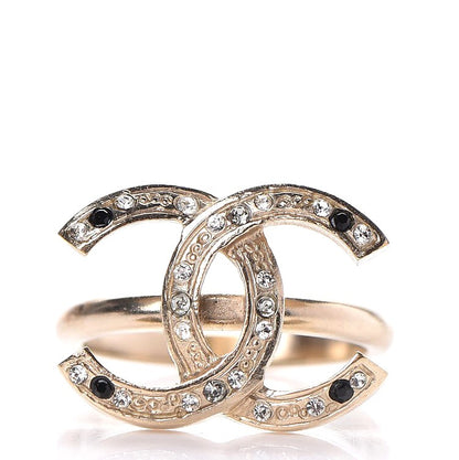 Chanel Crystal CC Ring 7 Gold 1 of 5
