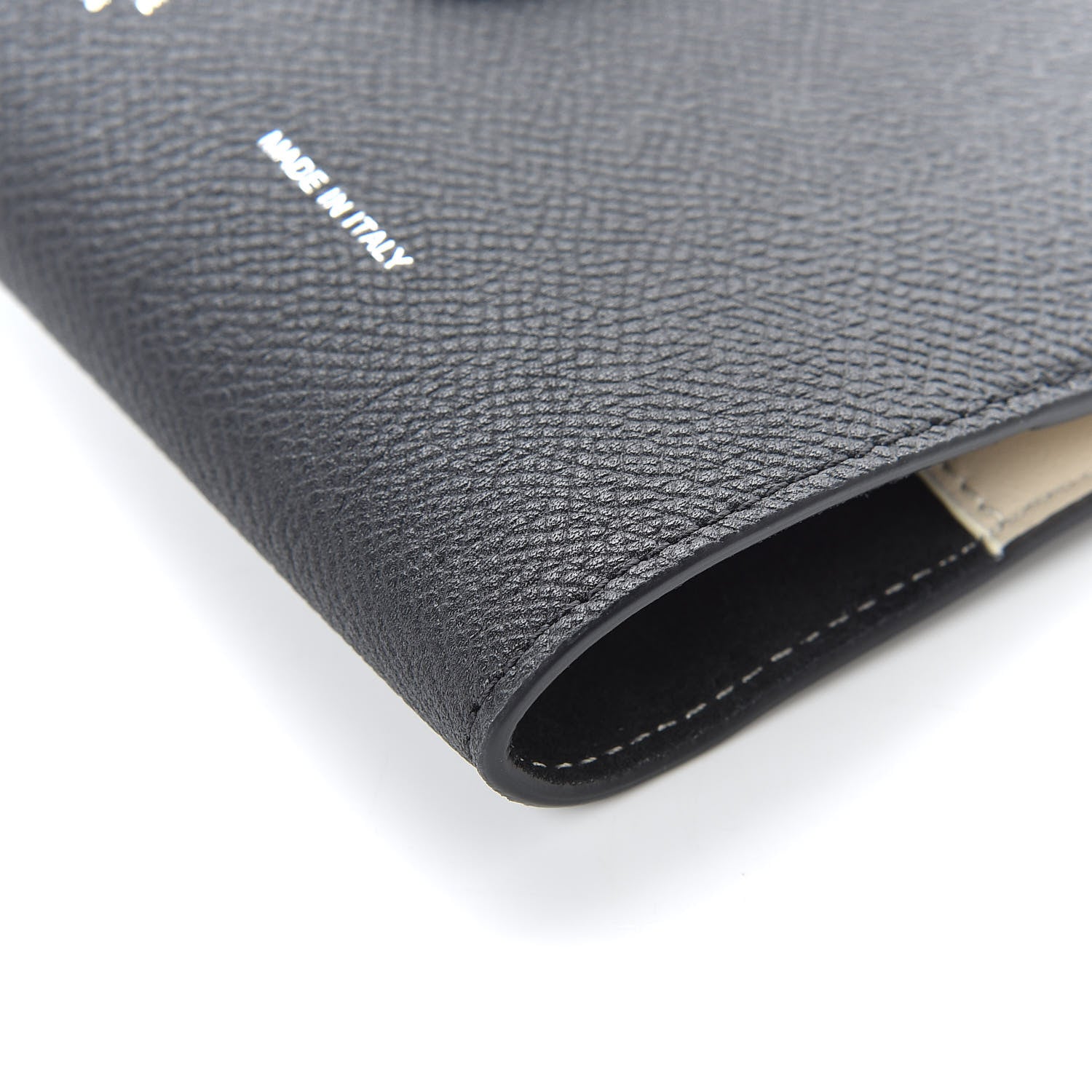 Celine Grained Calfskin Strap Passport Cover Black Chalk 7 of 9