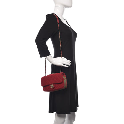 Chanel Wool Felt Grosgrain Quilted Small CC Eyelet Flap Red 2 of 10