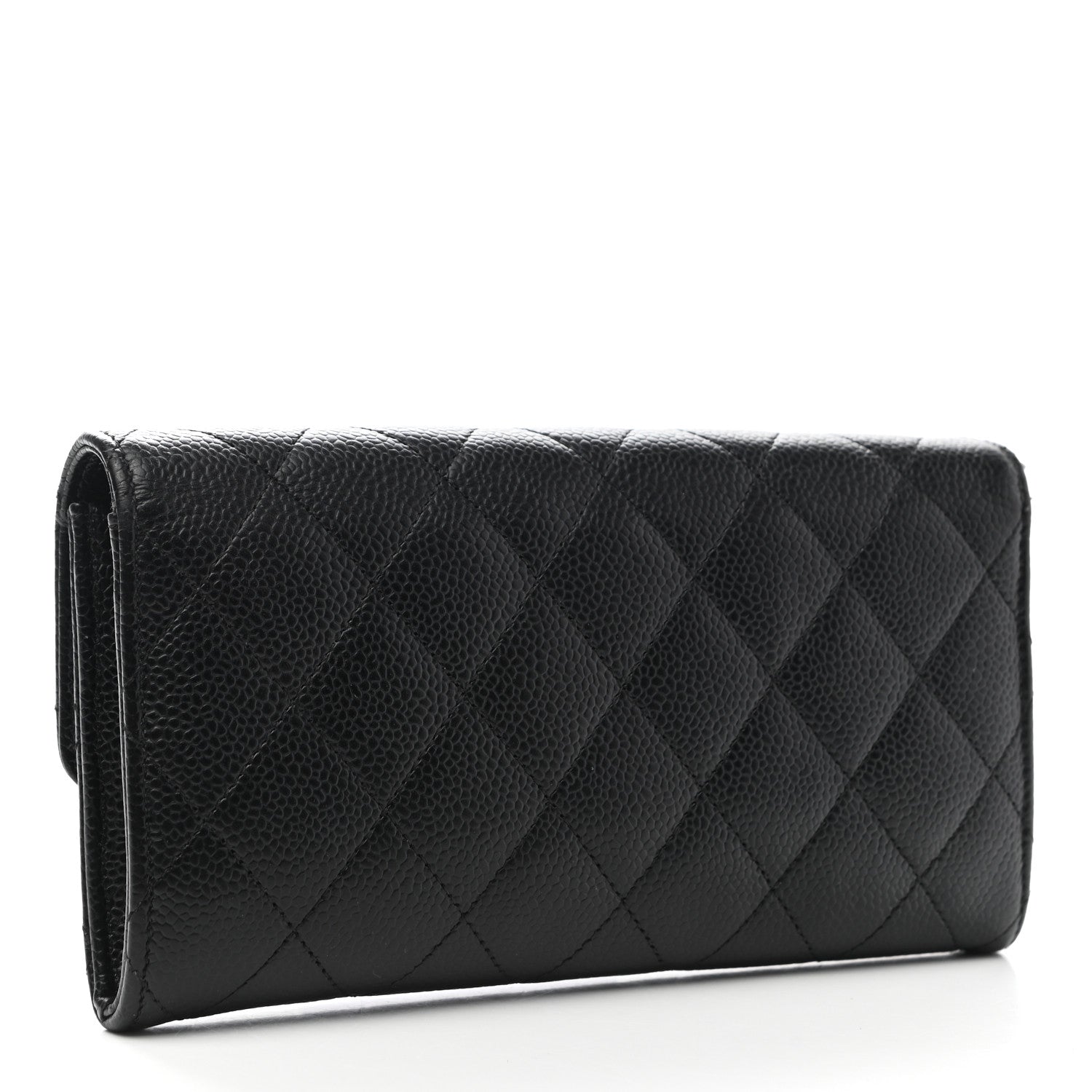 Chanel Caviar Quilted Large Gusset Flap Wallet Black 3 of 8