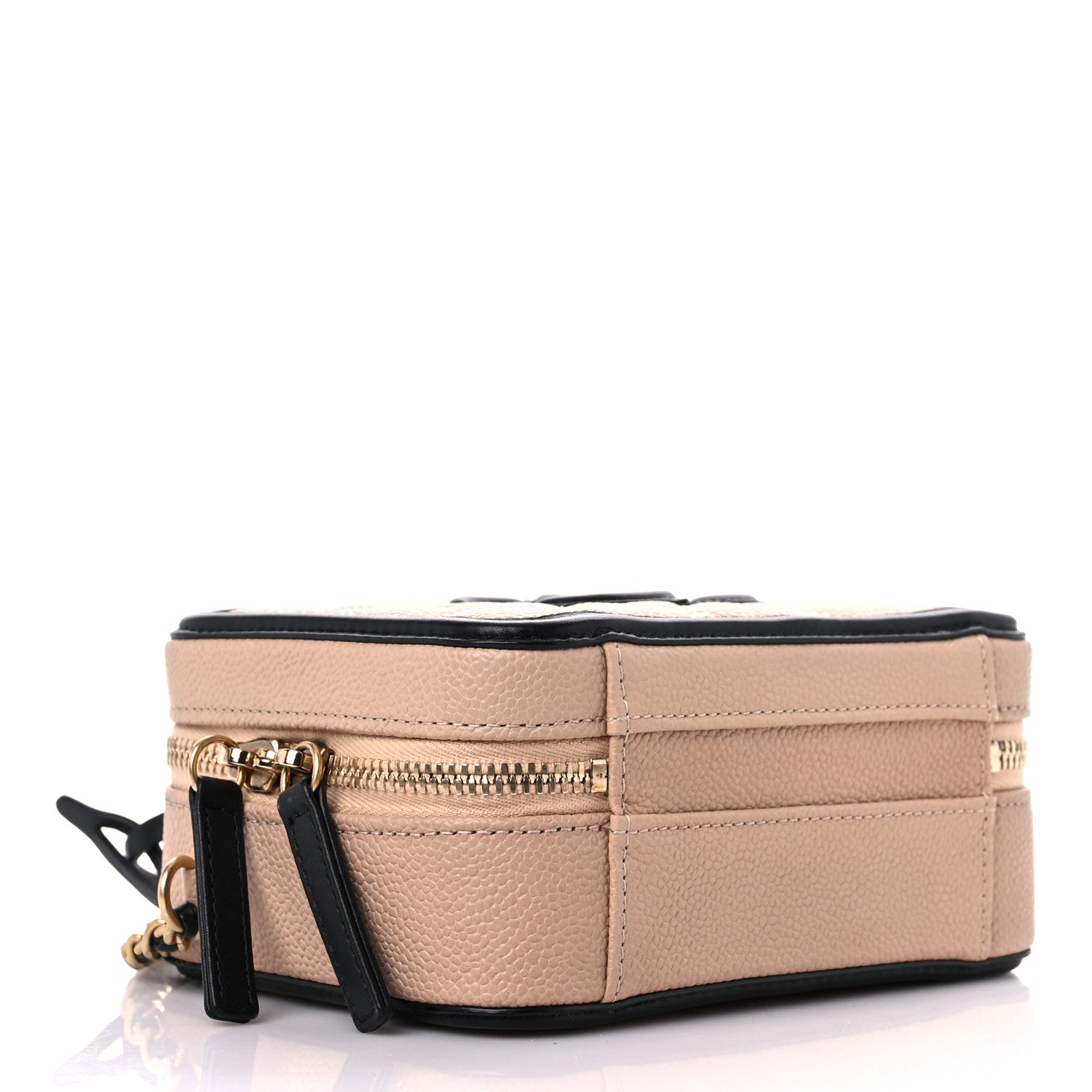 Chanel Caviar Quilted Small CC Filigree Vanity Case Beige Black 4 of 10