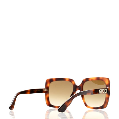 Gucci Acetate Square Frame Crystal Sunglasses GG0418S Tortoiseshell 4 of 8