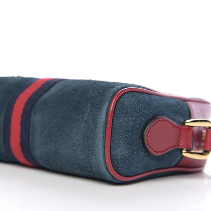 Gucci Suede Calfskin Web Mini Ophidia Shoulder Bag New Blue Romantic Cherry 9 of 9