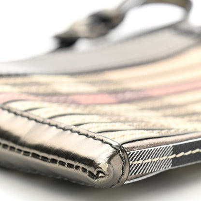 Burberry Metallic Patent Calfskin House Check Sliced Ashcombe Clutch 8 of 9
