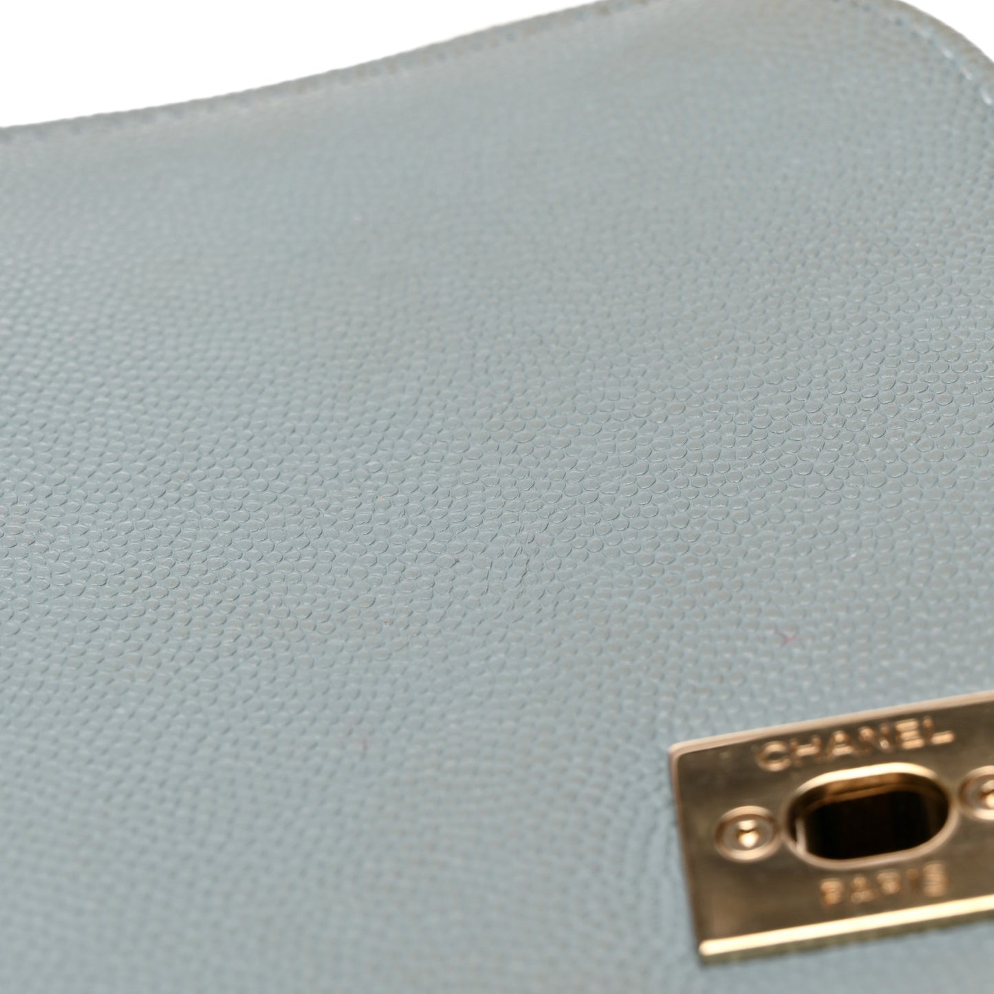 Caviar Quilted Small Business Affinity Flap Light Blue