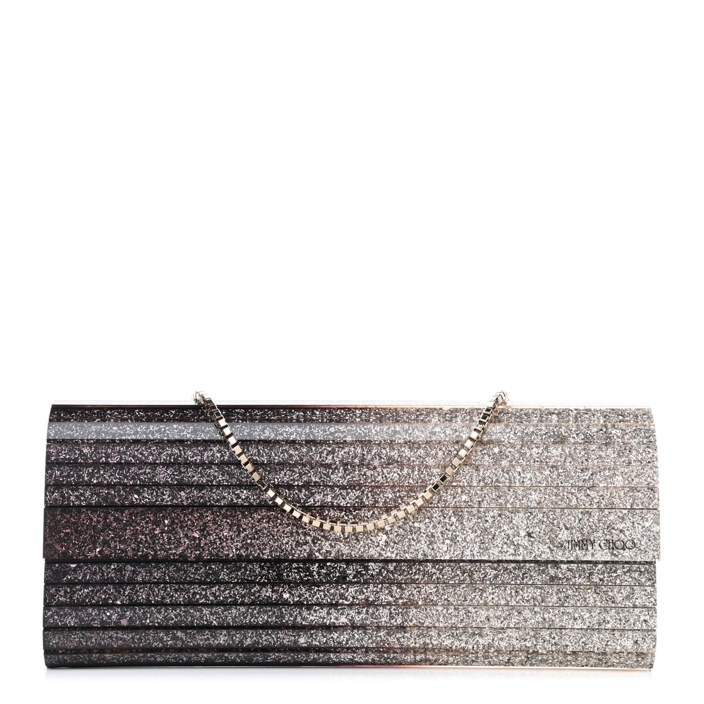 Acrylic Glitter Sweetie Clutch Black Champagne