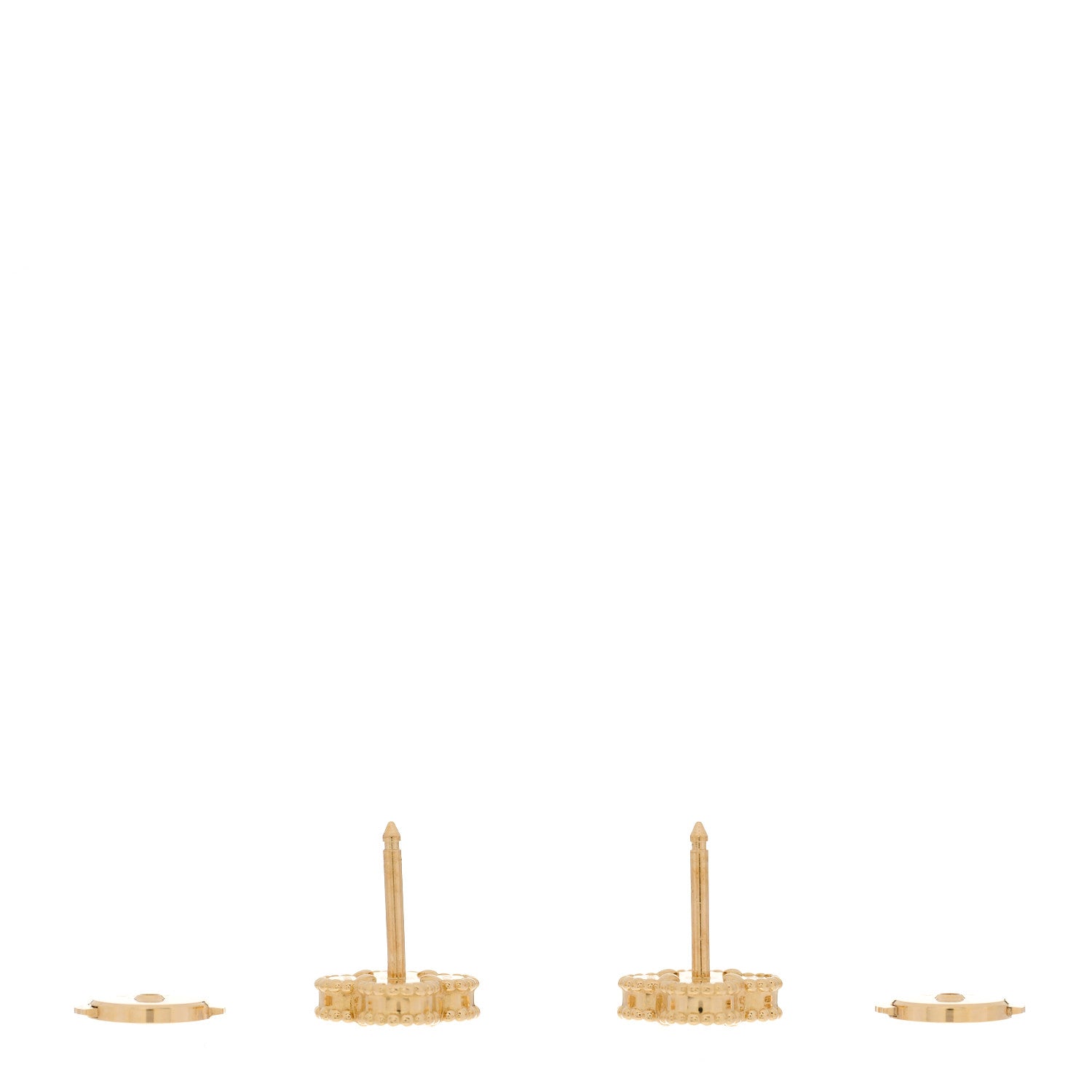 Van Cleef & Arpels 18K Yellow Gold Black Onyx Sweet Alhambra Earrings 3 of 5