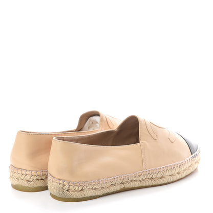 Chanel Lambskin CC Espadrilles 40 Beige Black 4 of 7