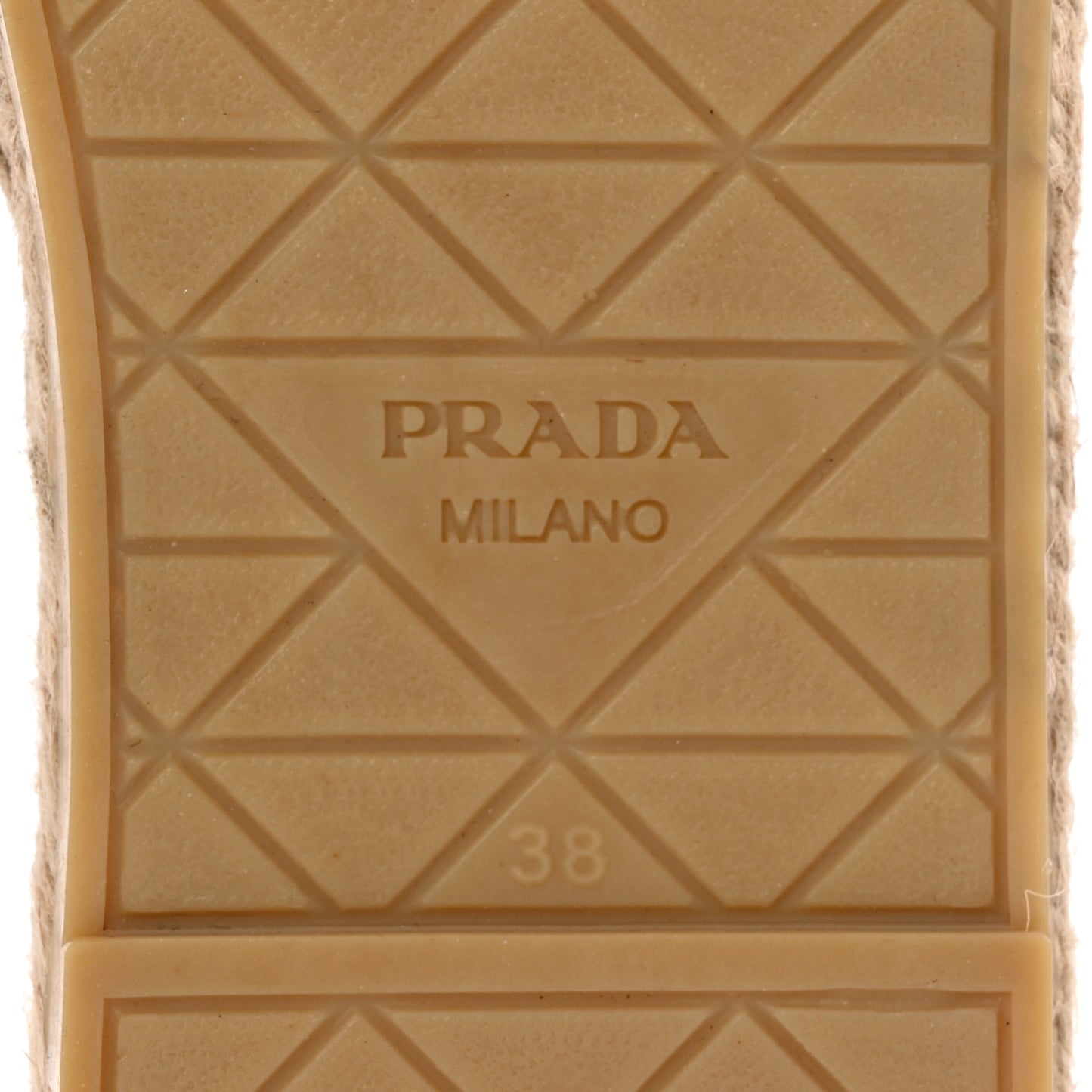 Nappa Logo Quilted Espadrille 20mm Slide Sandals 38 Bianco