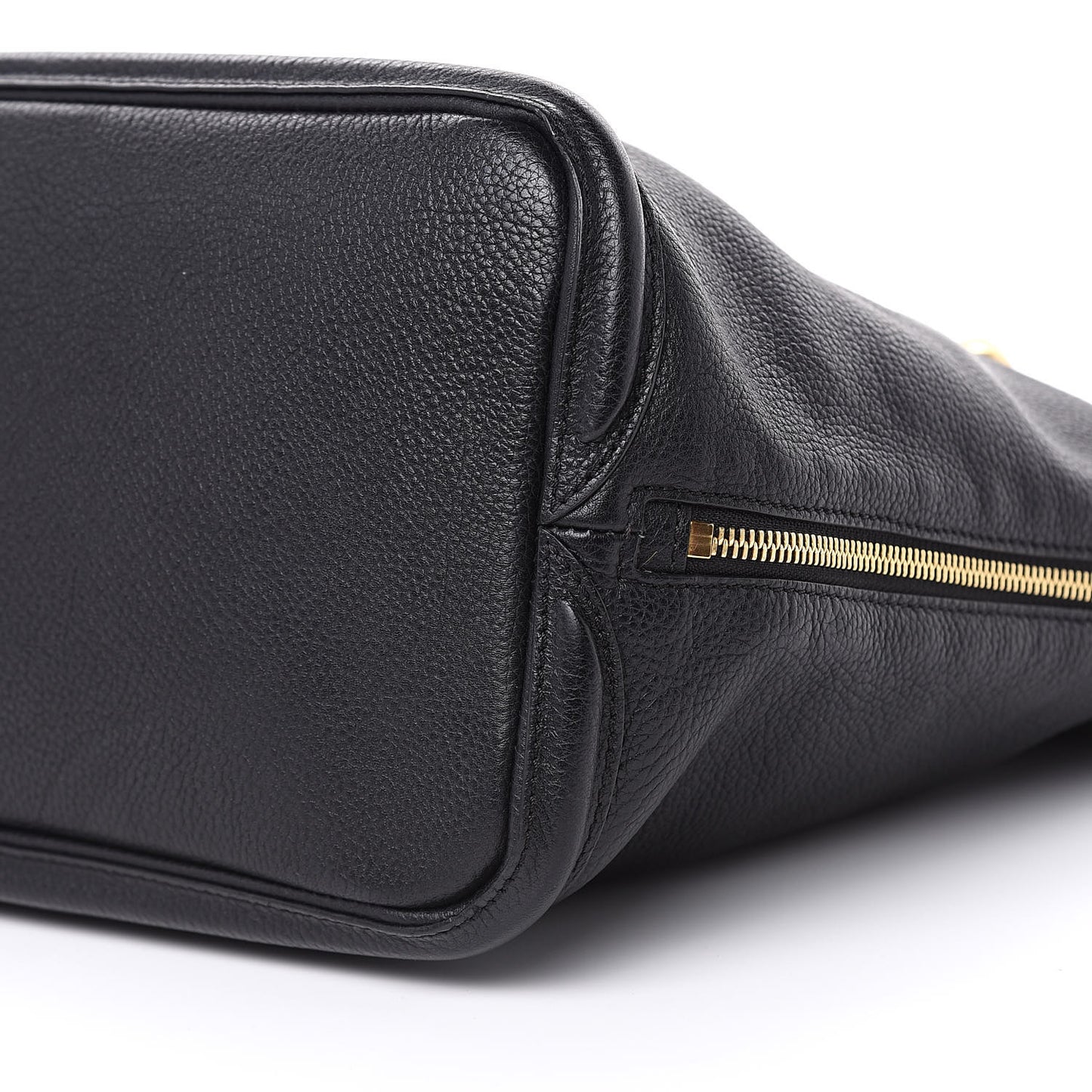 Pebbled Calfskin Skull Padlock Tote Black