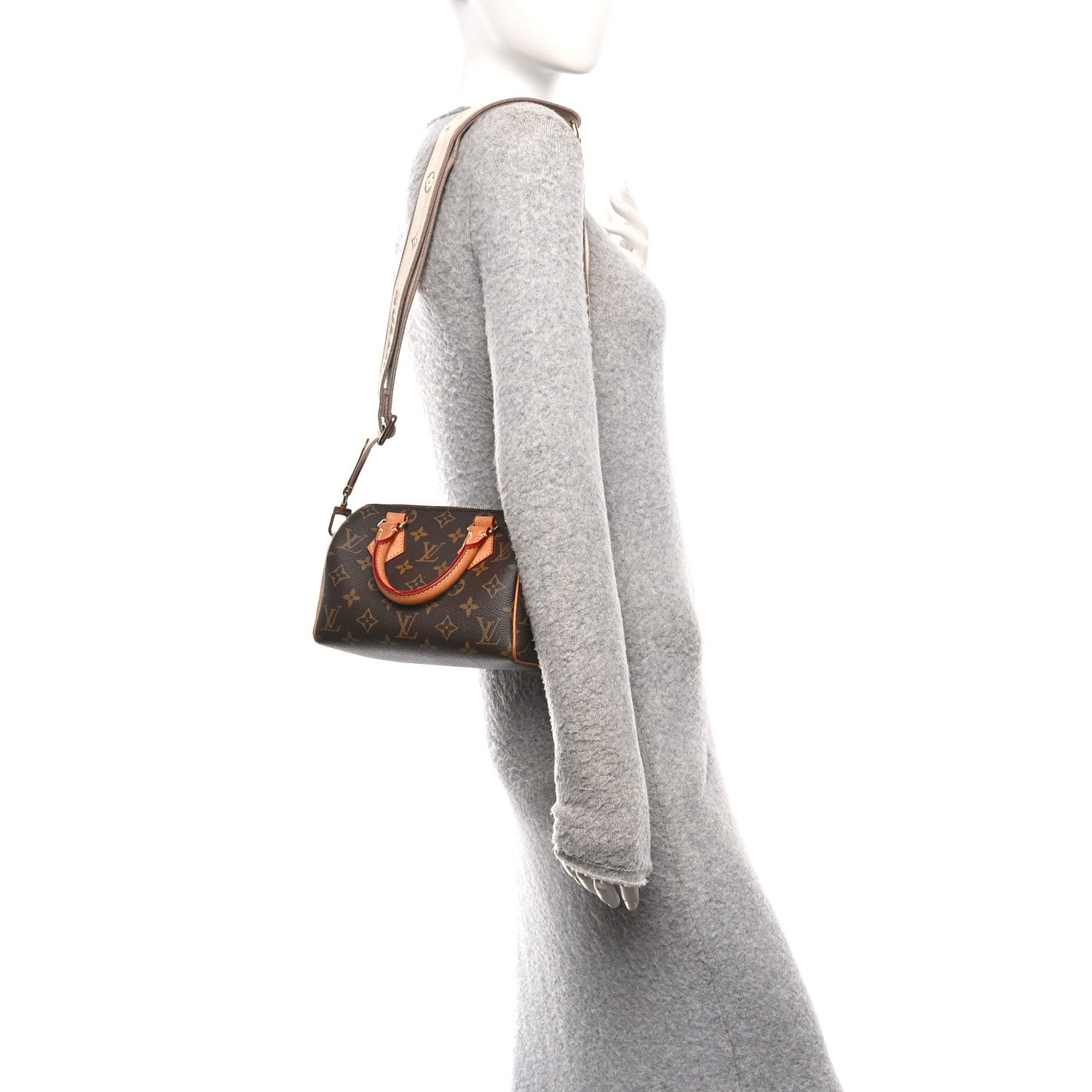 Louis Vuitton Monogram Speedy Bandouliere 20 Beige 2 of 16