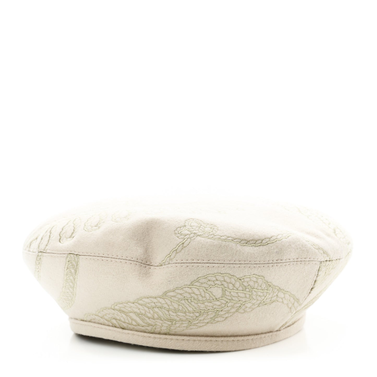 Wool Embroidered Saint-Honore en Finesse Beret 57 White Casse