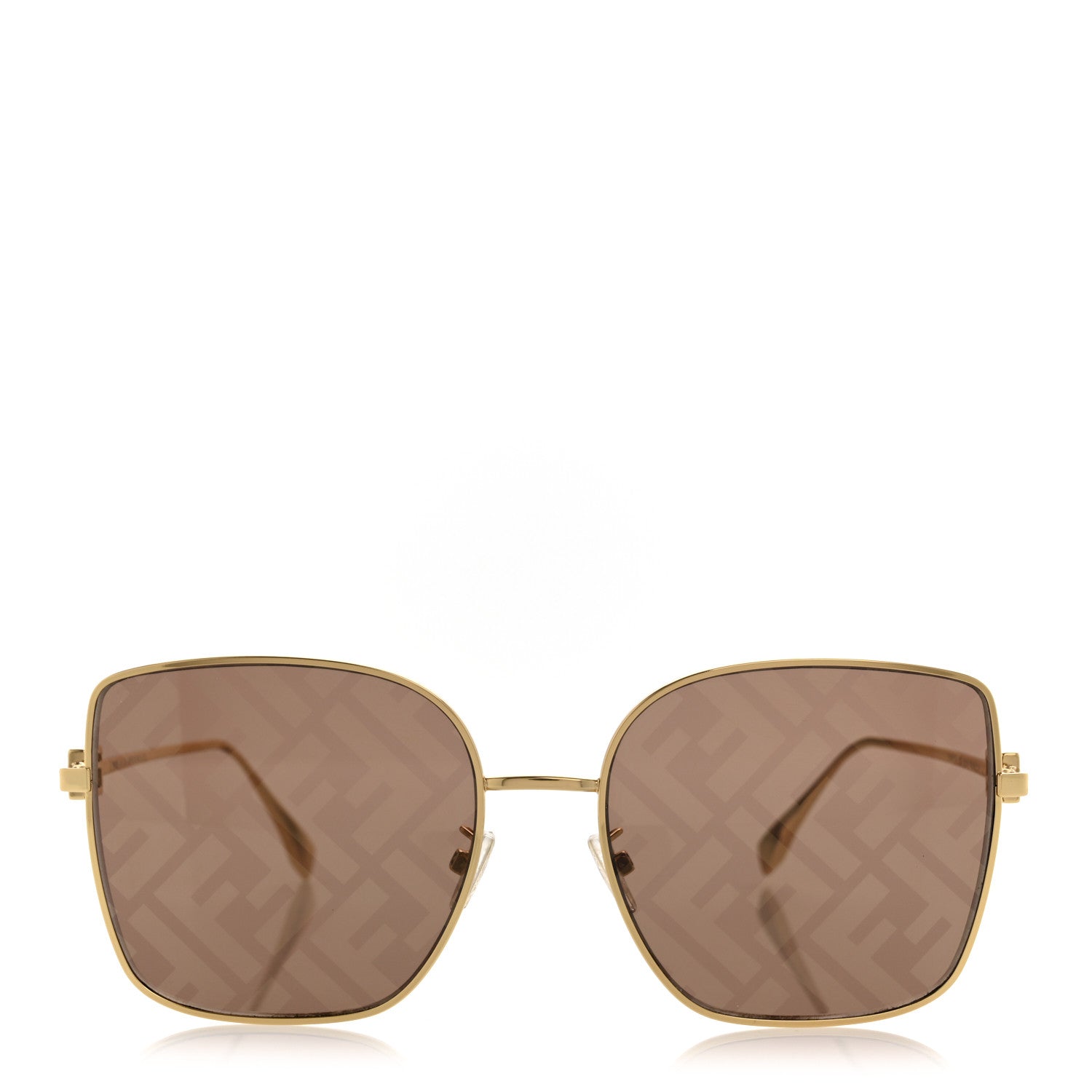 Fendi Metal Baguette Square Sunglasses FE40013U Gold Brown 2 of 8