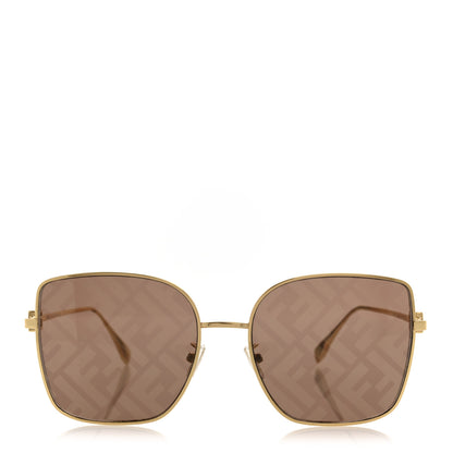 Fendi Metal Baguette Square Sunglasses FE40013U Gold Brown 2 of 8