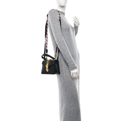 Gucci Calfskin Mini Sylvie Top Handle Bag Black 2 of 10