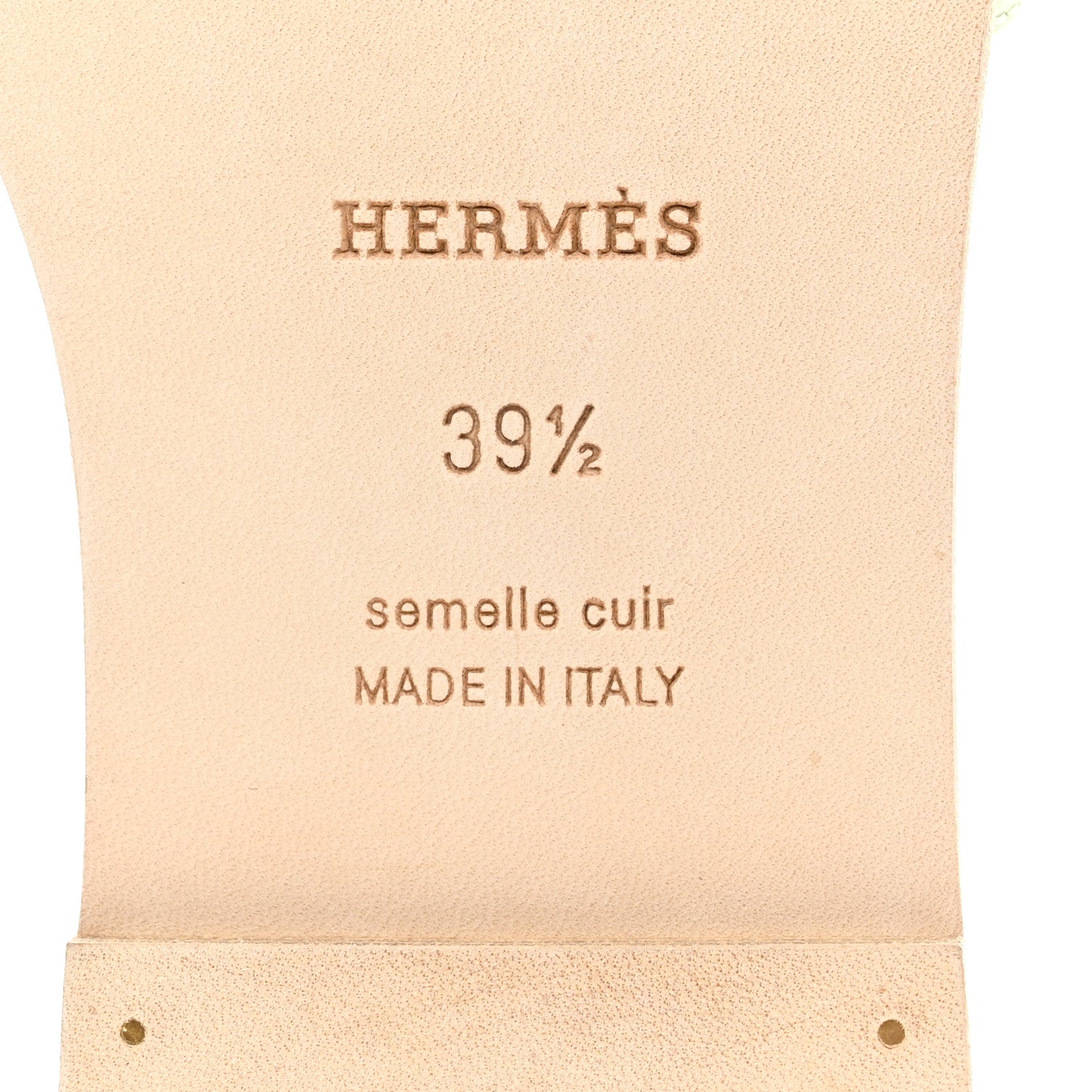 Hermes Epsom Oran Sandals 39.5 Vert Jade 8 of 9