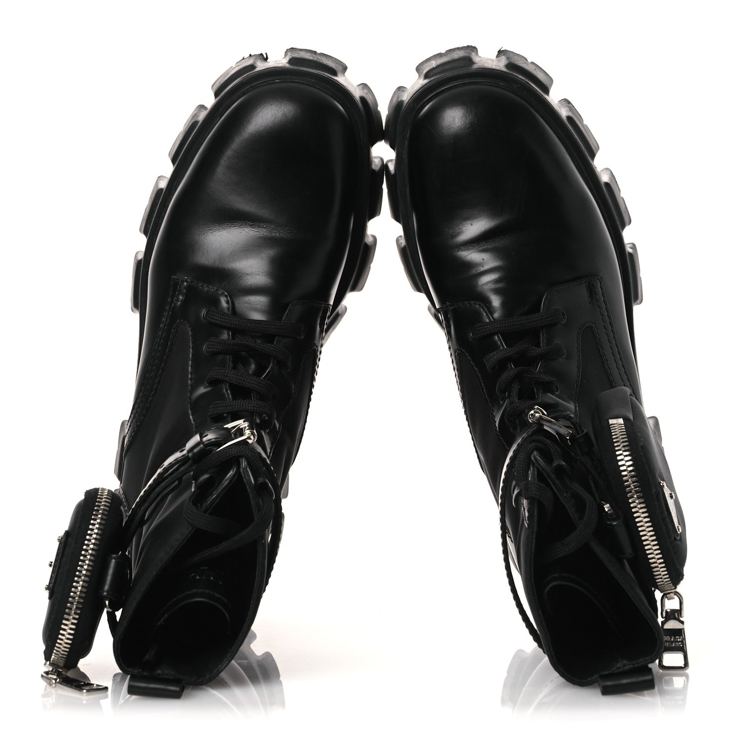 Spazzolato Rois Nylon Metal Triangle Logo Monolith Pouch Pocket 55mm Boots 40.5 Black