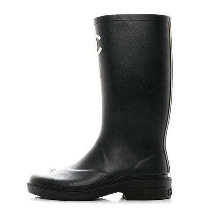Chanel Caoutchouk CC High Boots 37 Black 1 of 8
