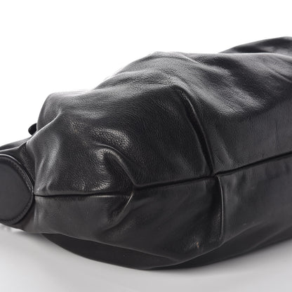 Prada Soft Calf Pleated Hobo Black 7 of 8