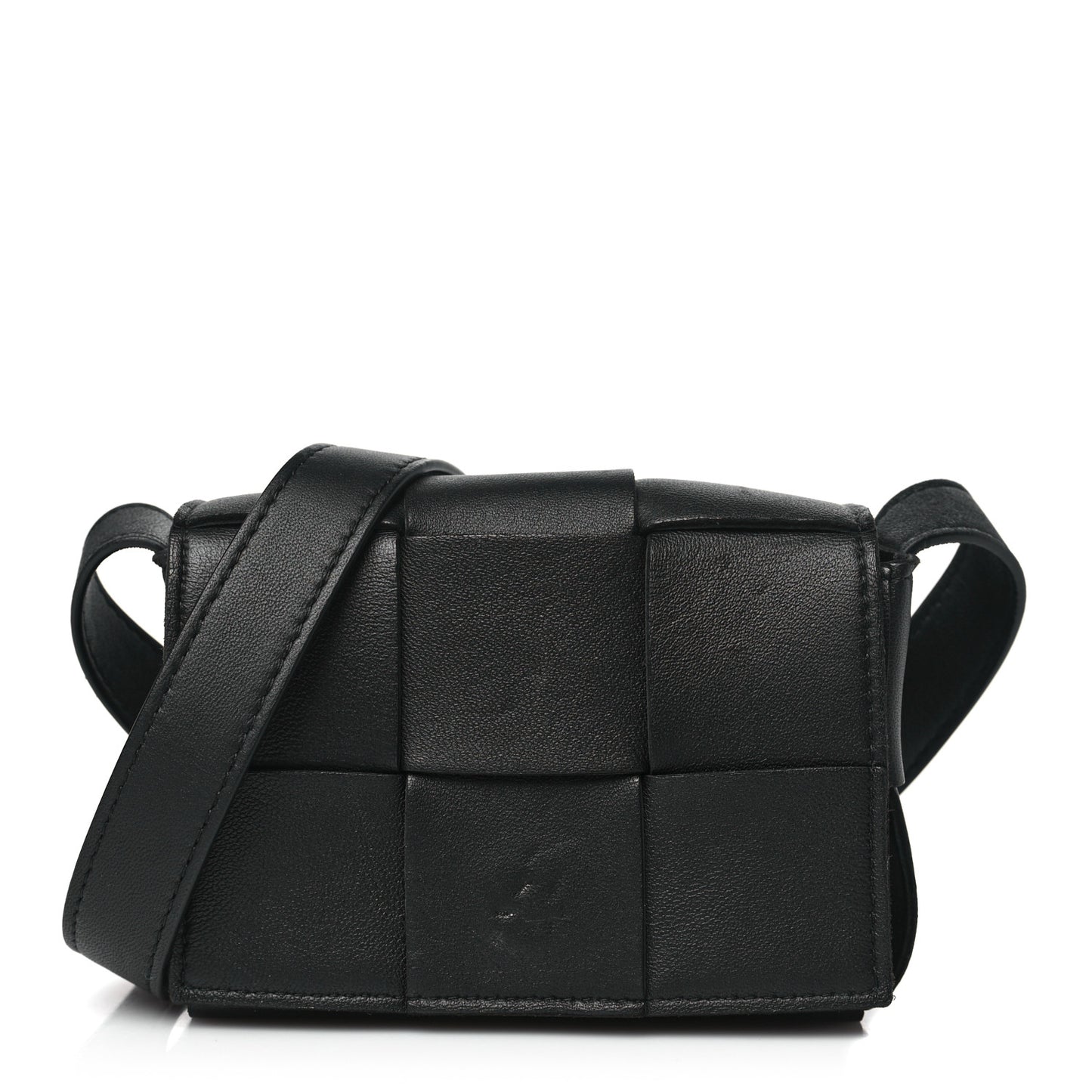 Lambskin Maxi Intreccio Candy Cassette Crossbody Bag Black
