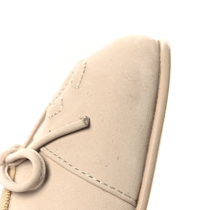 Chanel Suede Calfskin Cap Toe CC Ballerina Flats 36 Beige 11 of 11