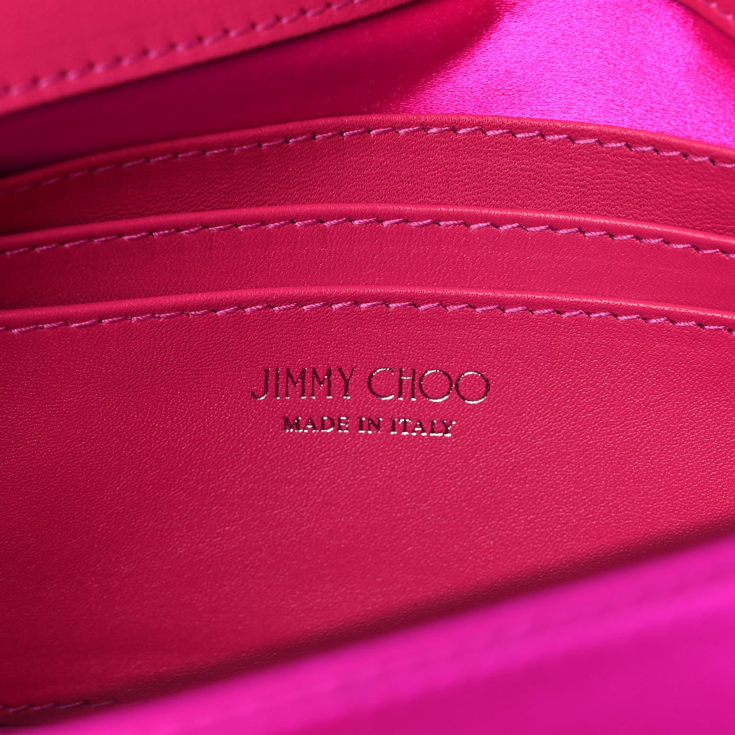 Satin Crystal Embellished Madeline Clutch Fuchsia